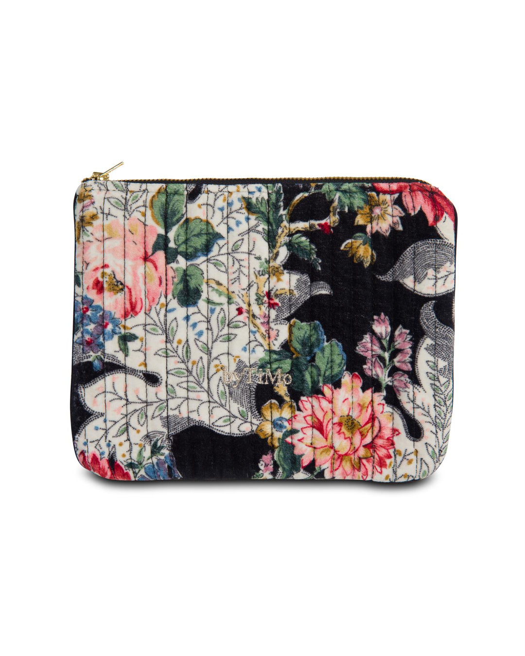 Zipper Pouch Velvet  Dark Blossom