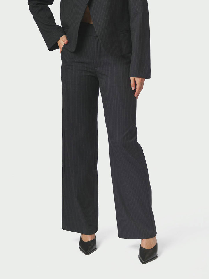 Nathalie Slim Pinstripe Pants  Dark Navy