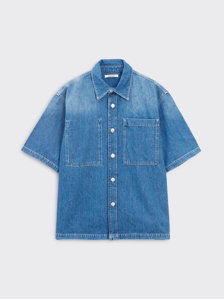 Relaxed Denim Short Sleeve  Blue
