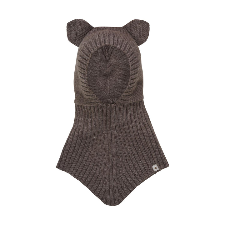 Balaclava Ears Wool Knit  Brown Melange