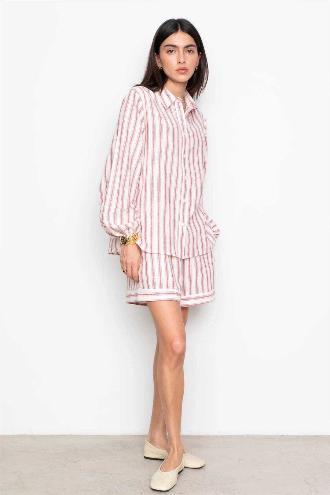 Lilia Shorts  Berry Stripe