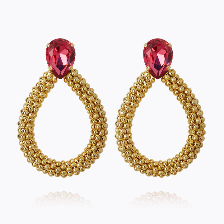 CLASSIC ROPE EARRING GOLD  Mulberry Red