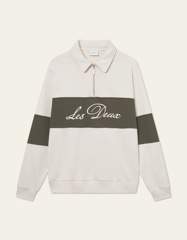 Cory Zipper Rugby Sweatshirt  Ivory