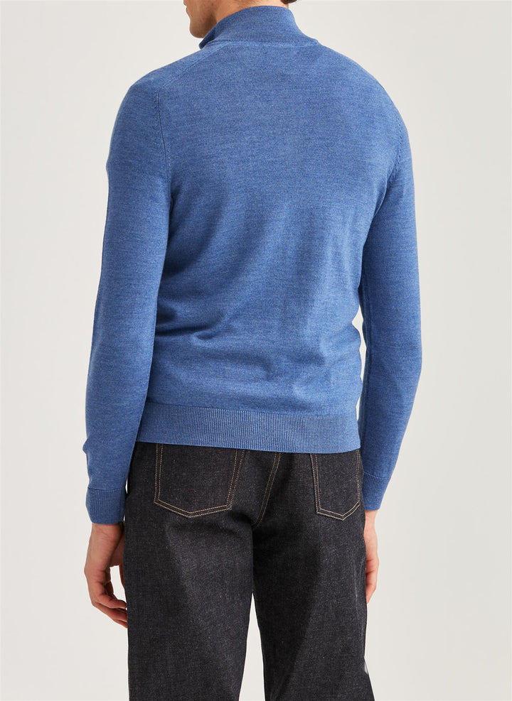 Merino John Zip  Blue