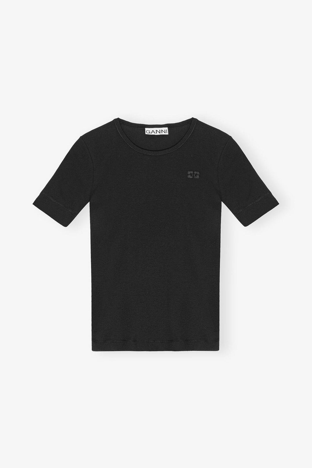 Soft Cotton Rib Short Sleeve  Black
