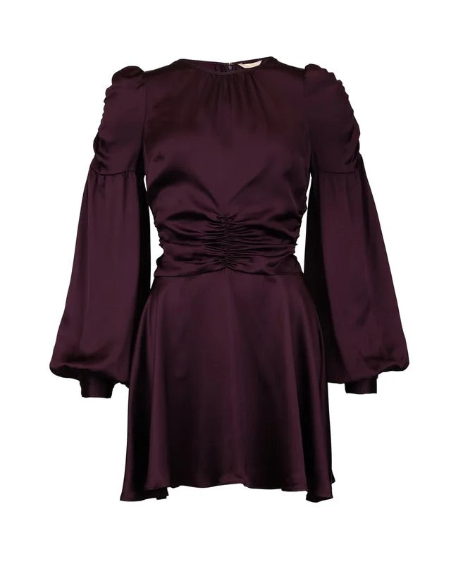 Satin Mini Dress  Burgundy