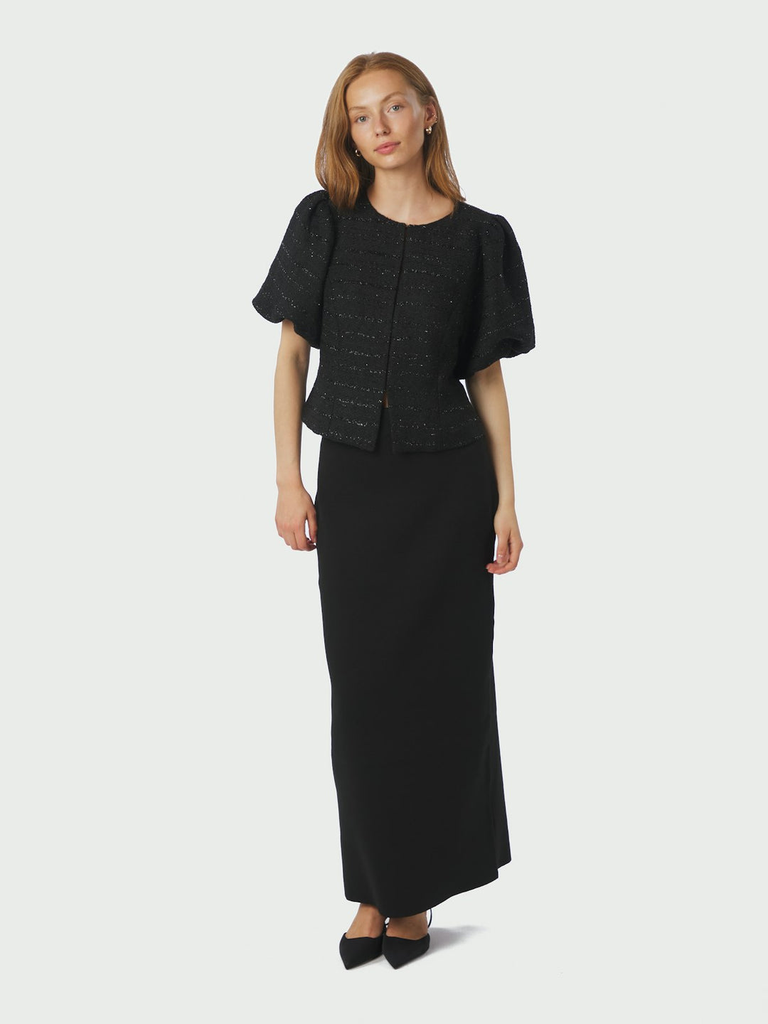 Anela Boucle Blouse  Black