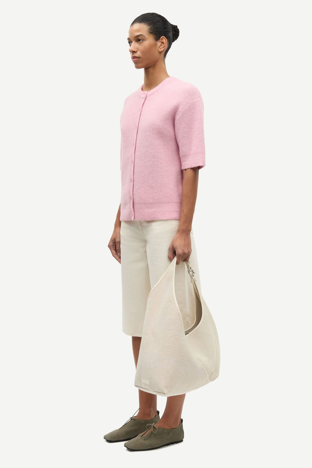 Saanoura Ss Cardigan  Bleached Mauve