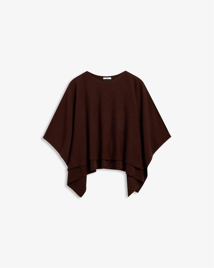 IBEN ENZO MERINO PONCHO  Cocoa Brown