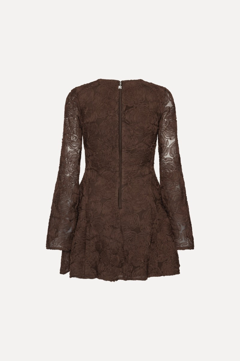 FLOWER MESH LS MINI DRESS  Molé