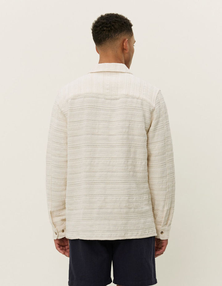 JONAS STRUCTURED STRIPE OVERSHIRT  Ivory