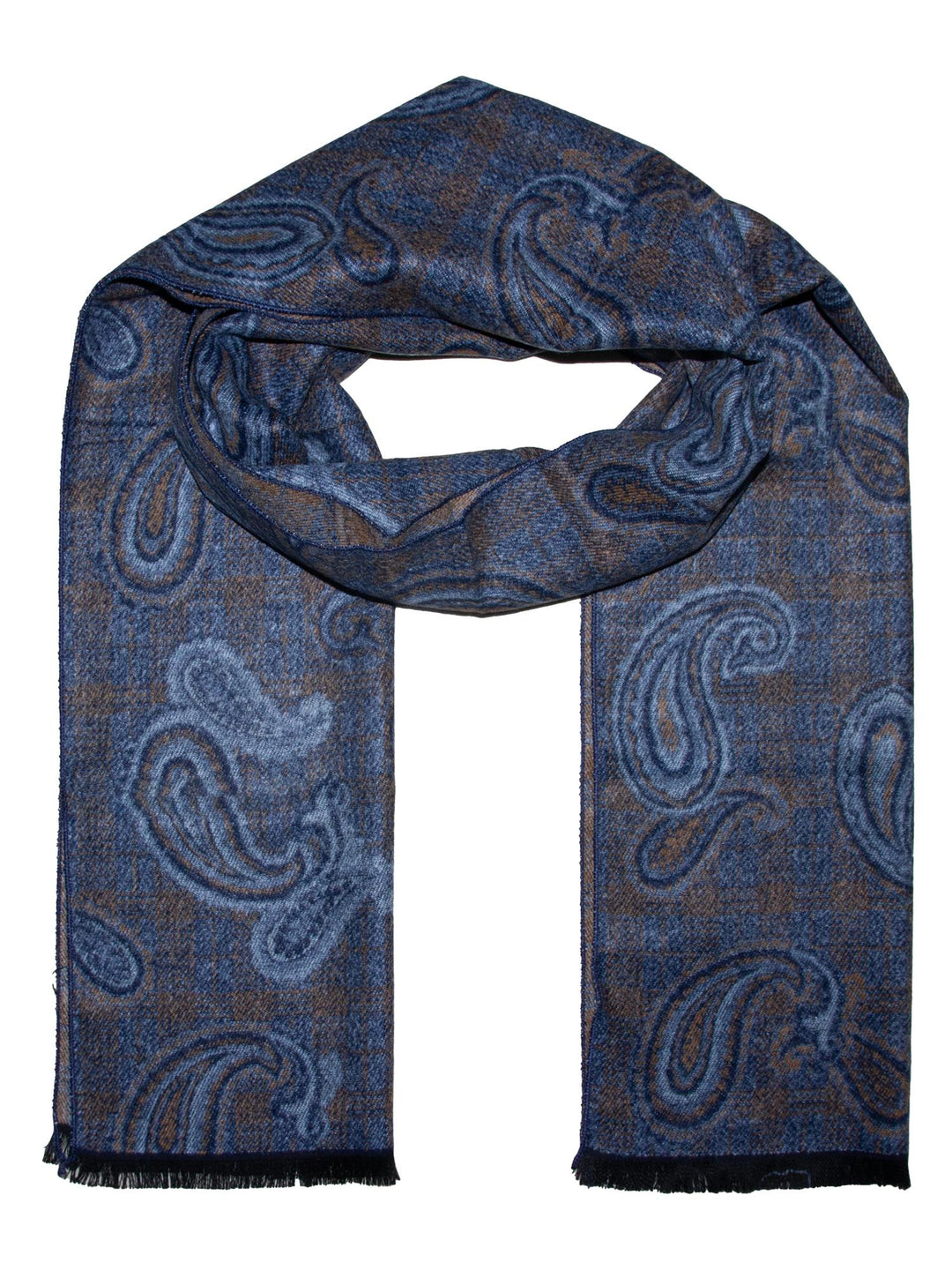 Skjerf herre paisley 35x180  Navy