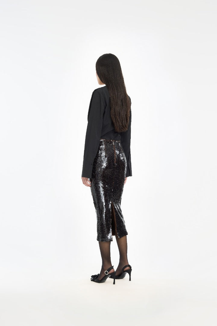 DRAPED BLOUSE  Black