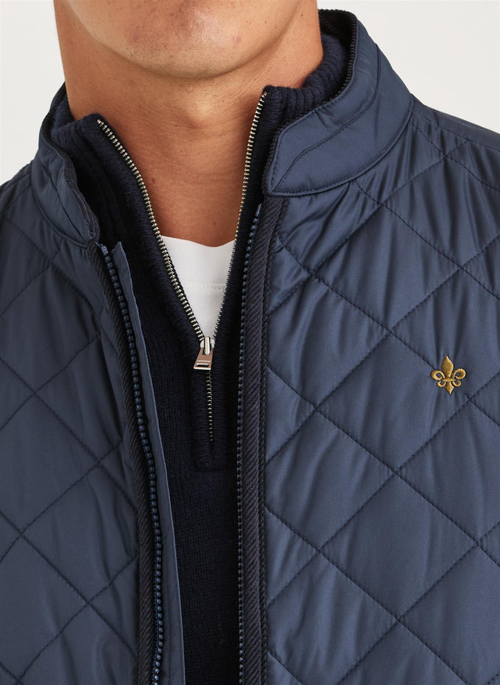 Teddy Quilted Vest  Old Blue