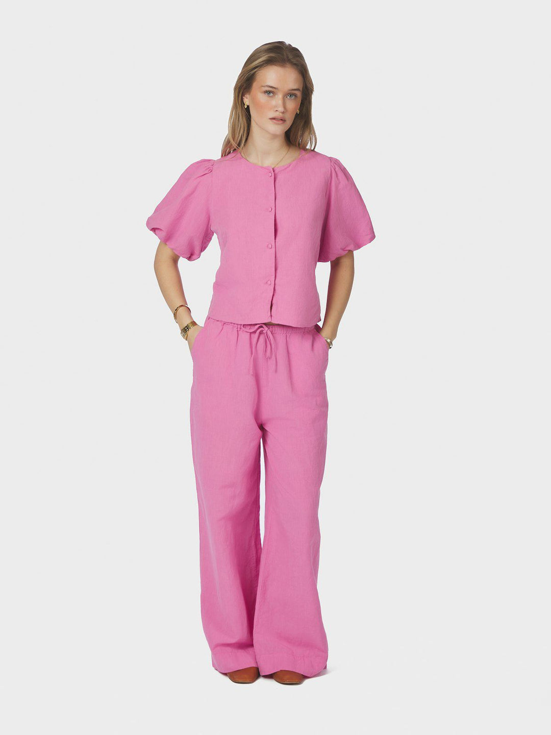 Moisa Linen Blouse  Pink