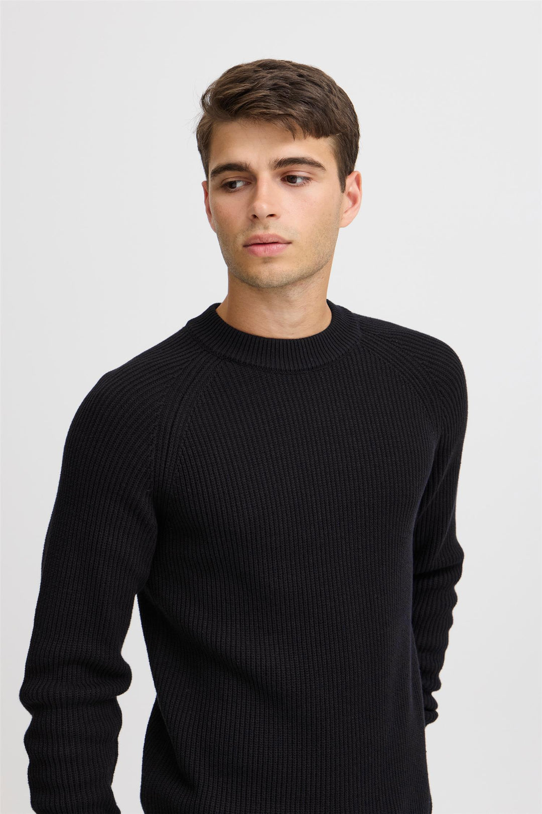 KRISTIAN raglan rib crew neck knit  Dark Navy