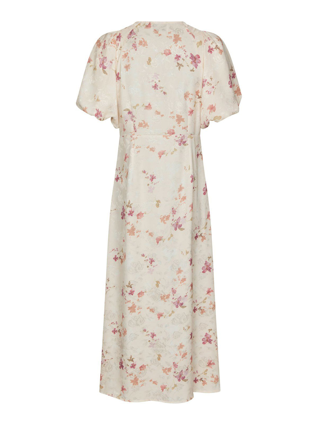 Illana Sateen Print Dress  Creme