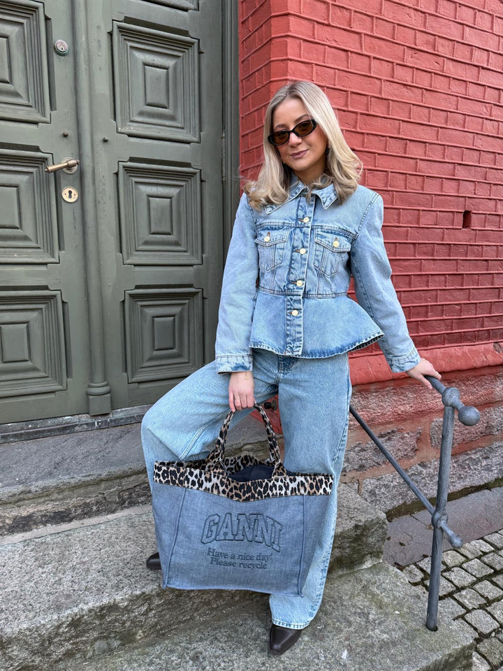 Medium Trapeze Shopper Flock Reversible  Orion Blue