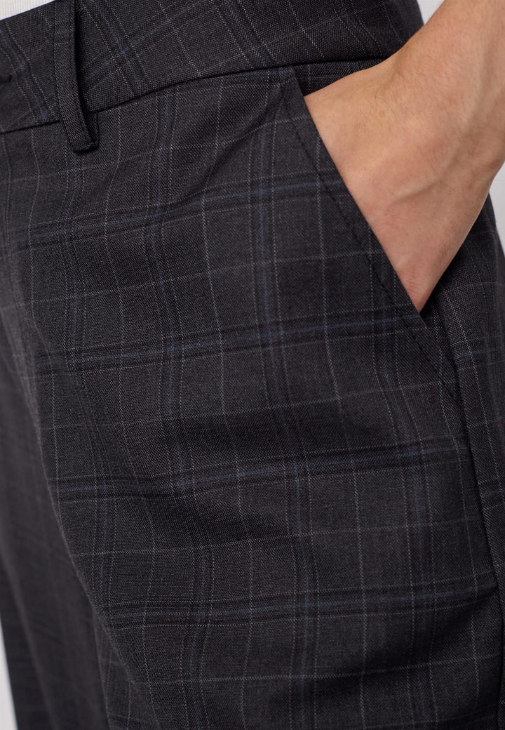 EloraCC Check Barrel Pant  Dark Grey