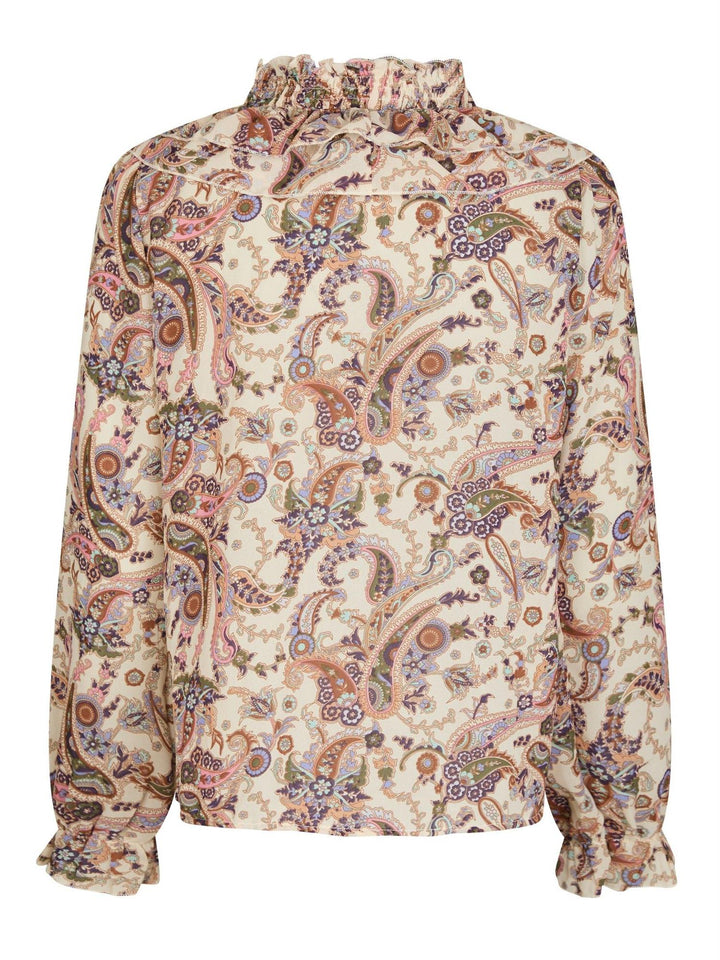 Ivey Art Paisely Blouse  Creme