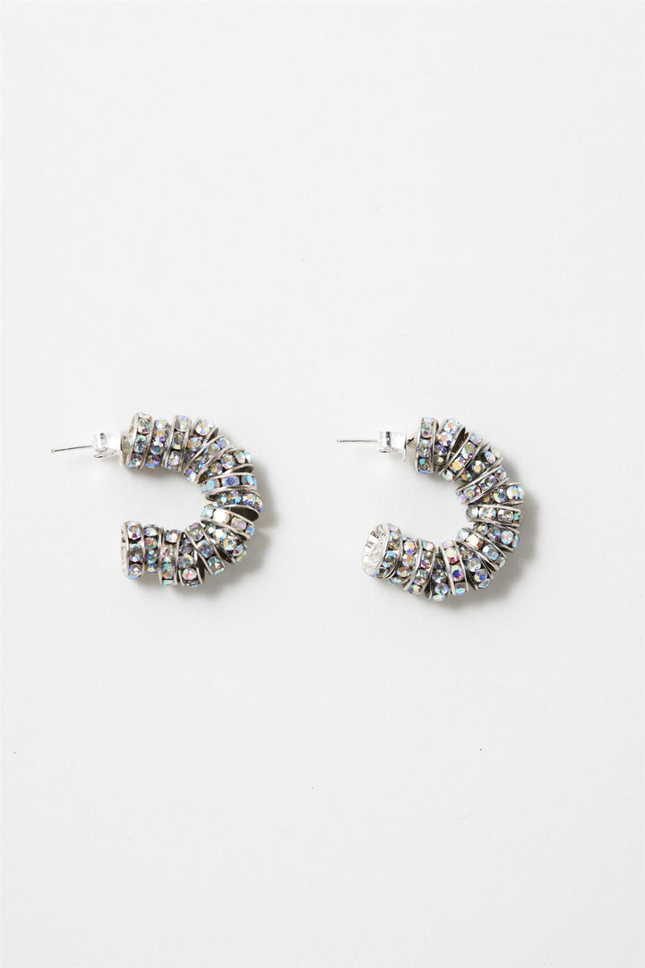 MINI DIAMOND HOOPS  Silver