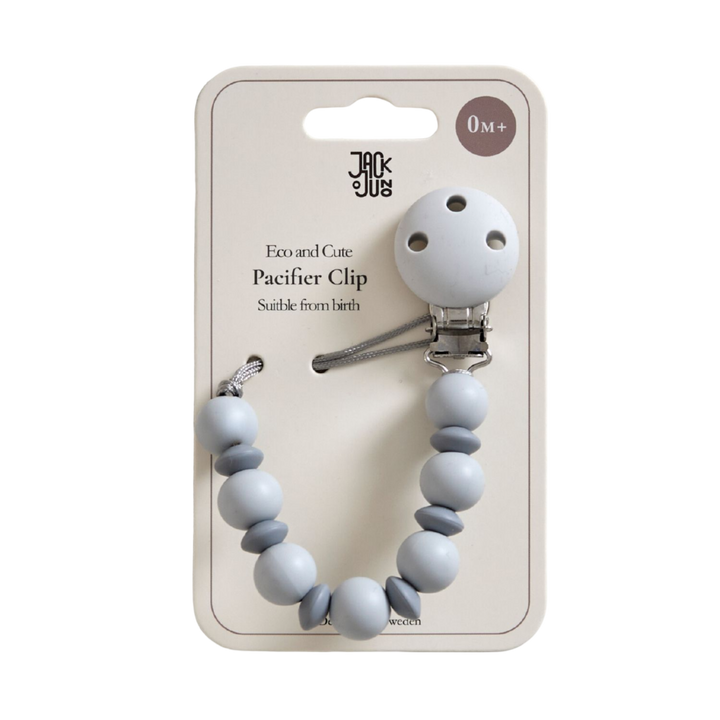 Bubble Pacifier Clip  Pale & Dark Grey