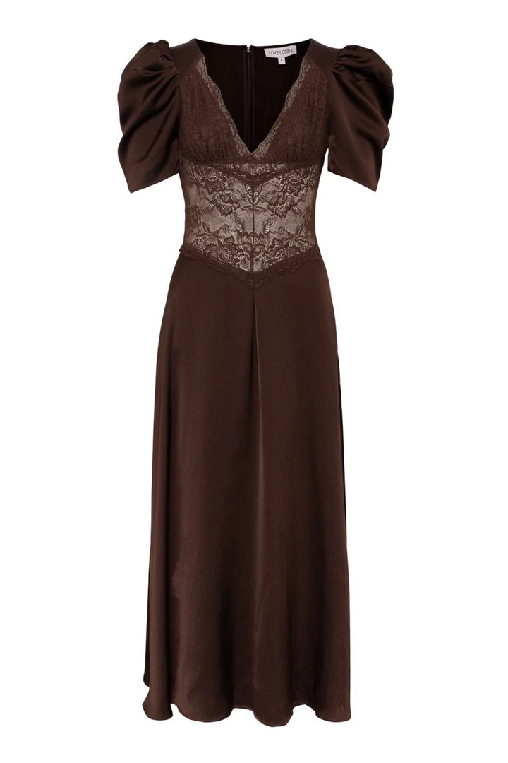 francis lace midi dress  Espresso