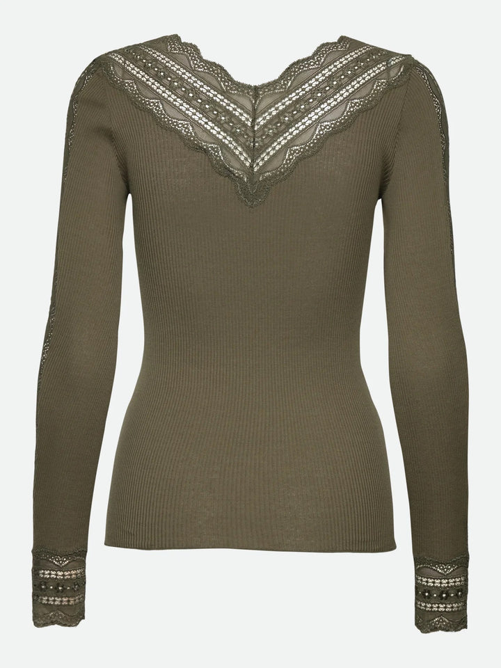 RWBenita Silk LS Lace T-neck T-shirt  Kalamata