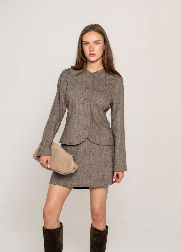 Filipa Skirt Herringbone  Herringbone