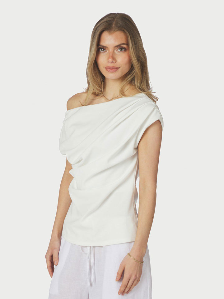 Mabelle Drapy Top  White