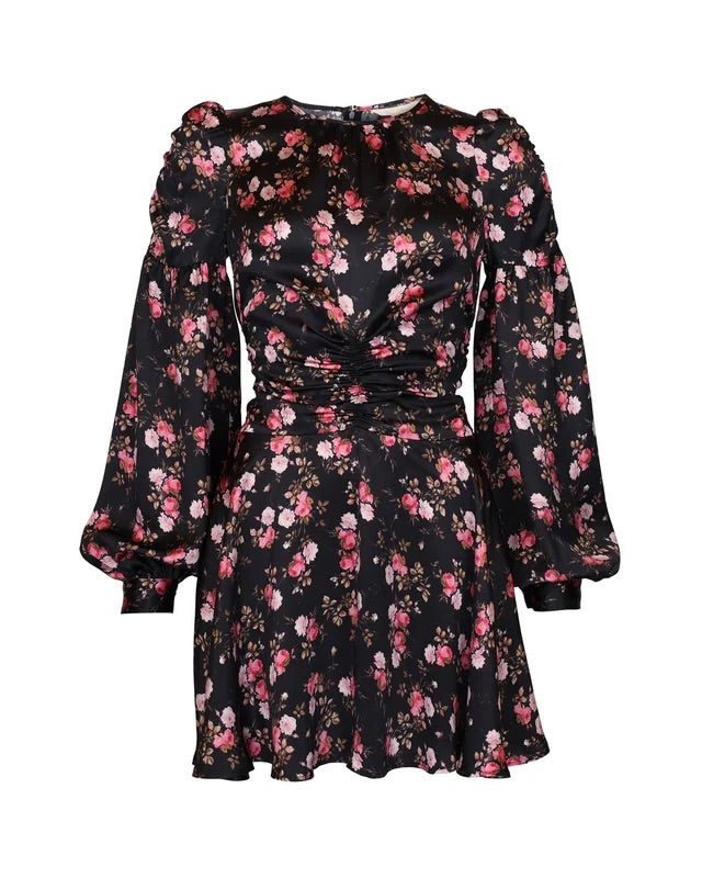 Satin Mini Dress  Blooming Night