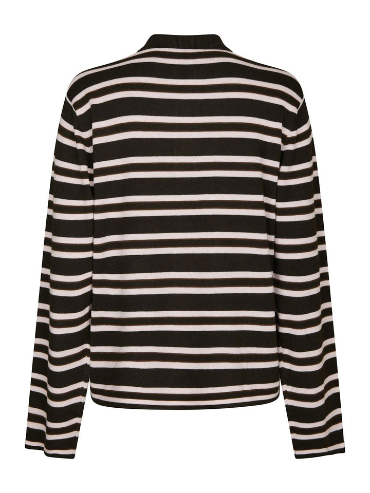 Mala Polo Knit Blouse  Dark Brown