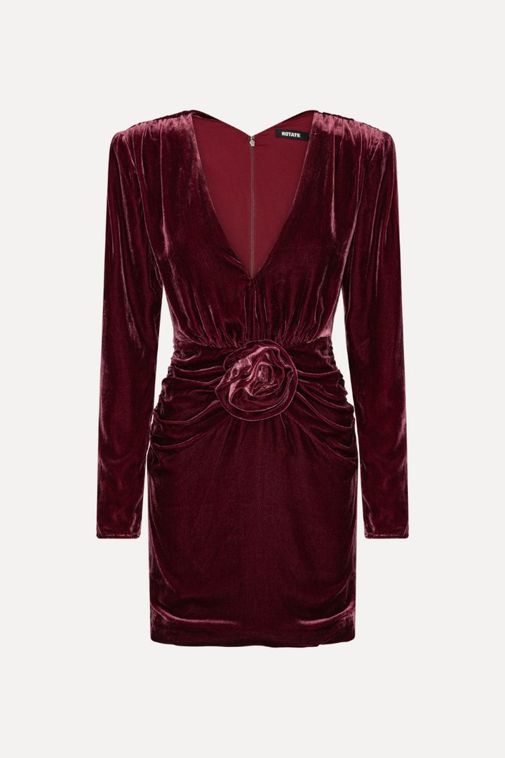 SILK VELVET MINI DRESS  Zinfandel