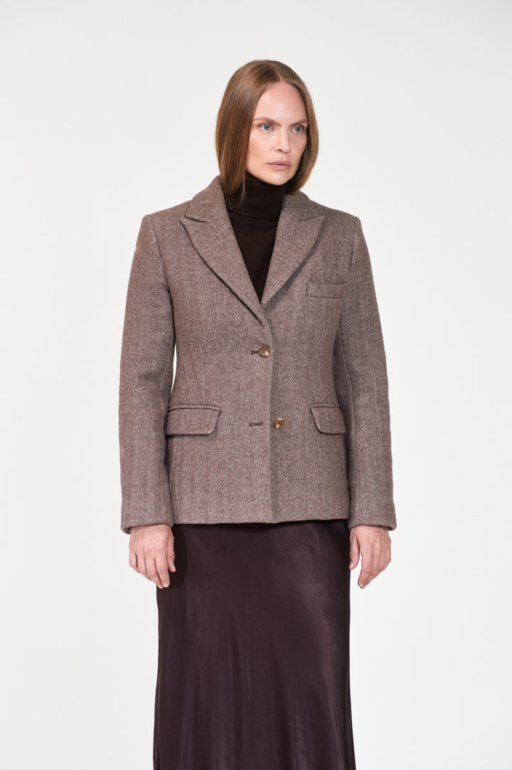 LEWIS Herringbone  Dk Brown