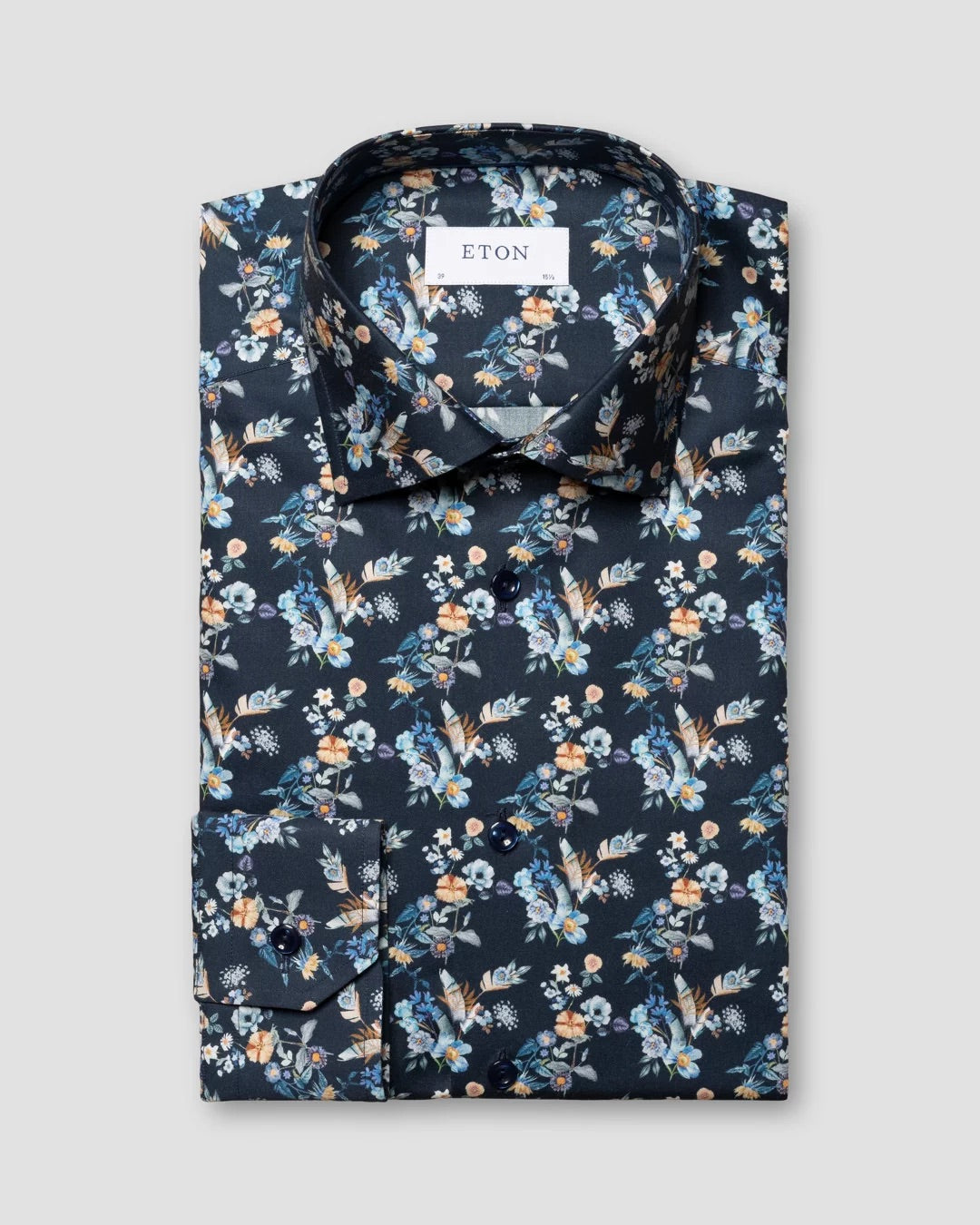 FLORAL PRINT TWILL SHIRT  Navy Blue