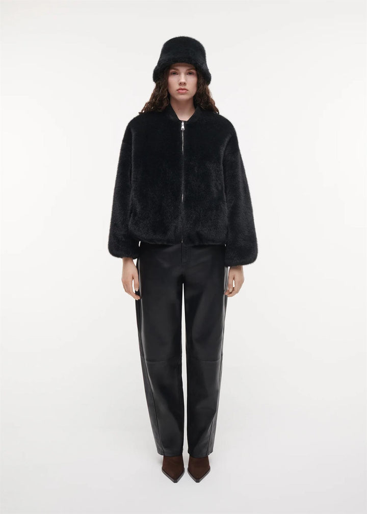 Beau Faux Mink  Dk Grey