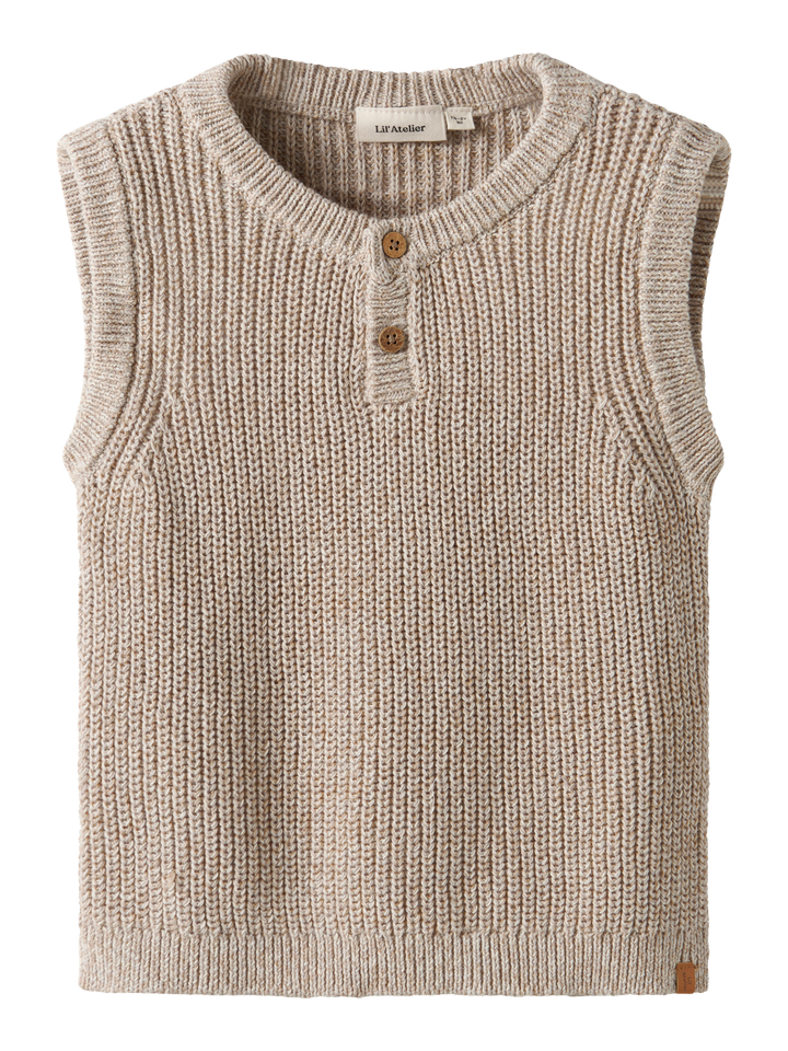 NMMROKKO KNIT VEST LIL  Lysegrå