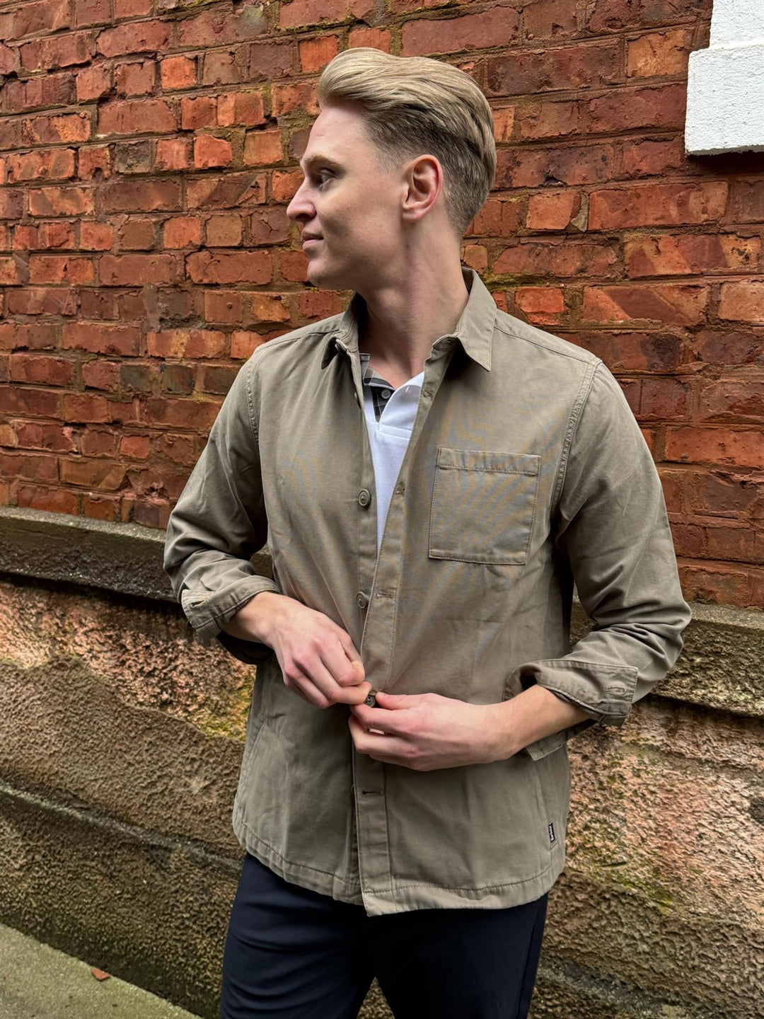 Barbour Washed Oversh  Smokey Olive