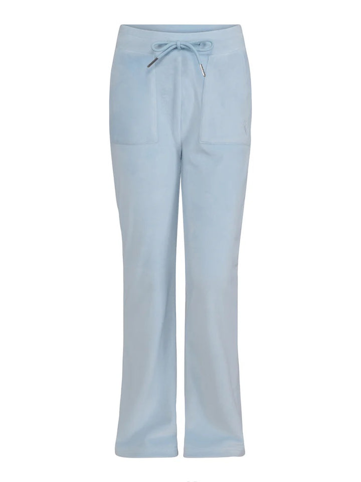 Hermine velour slengbukse  Ice Blue