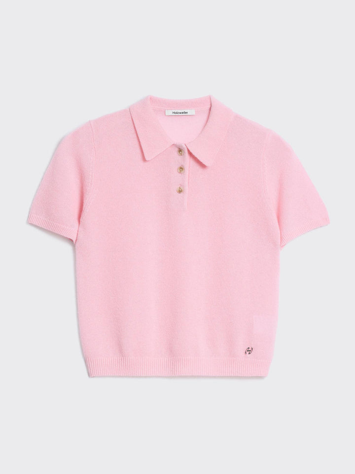 Cashmere Short Sleeve Polo 26-02  Pink