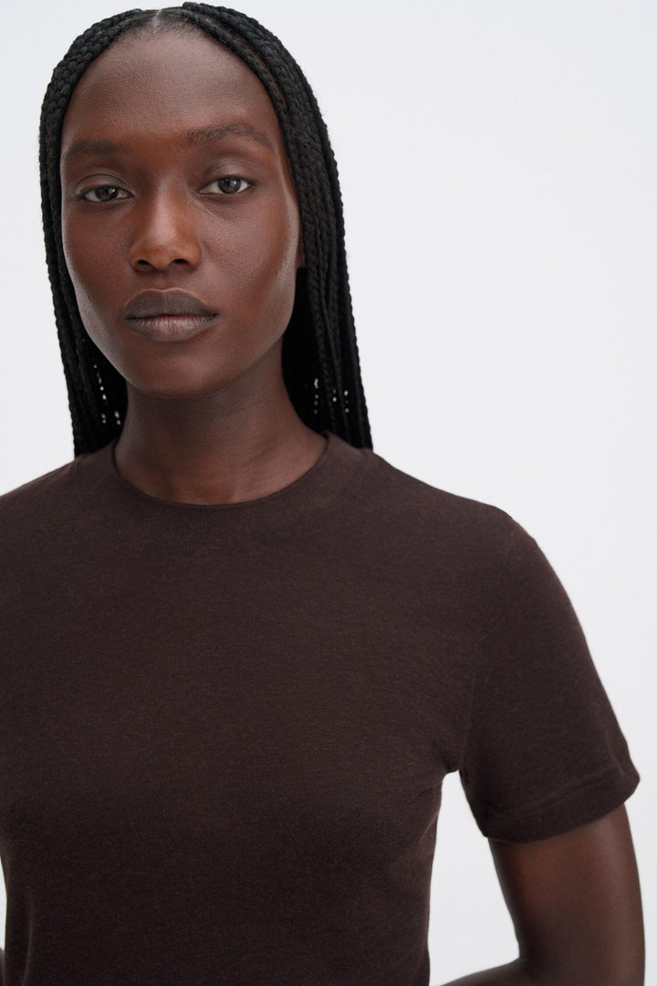 lyocell cashmere tee  Brown
