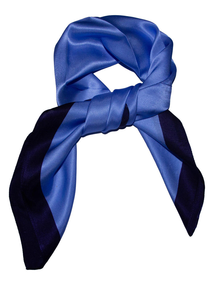 Skjerf m/kant SILKE 70x70  Blue