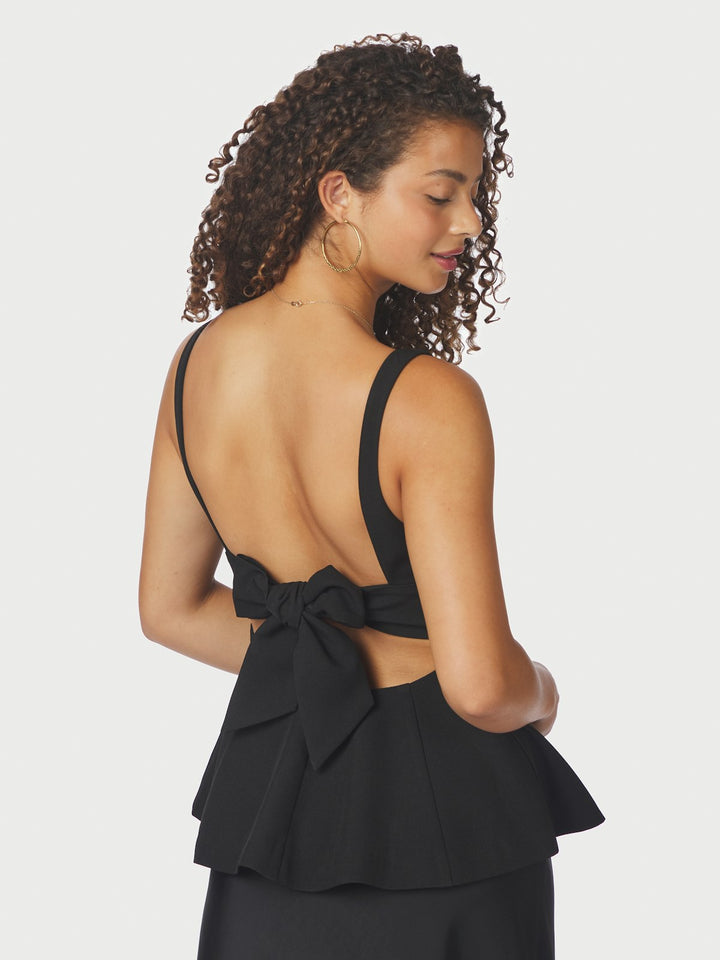 Agape Structure Tie Top  Black