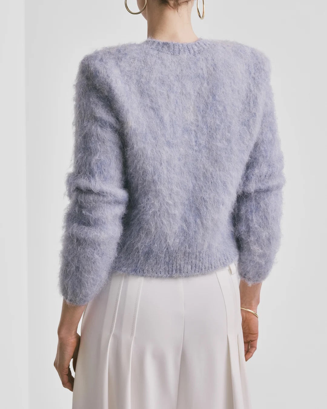 Hairy Knit Jacket  Sky Blue