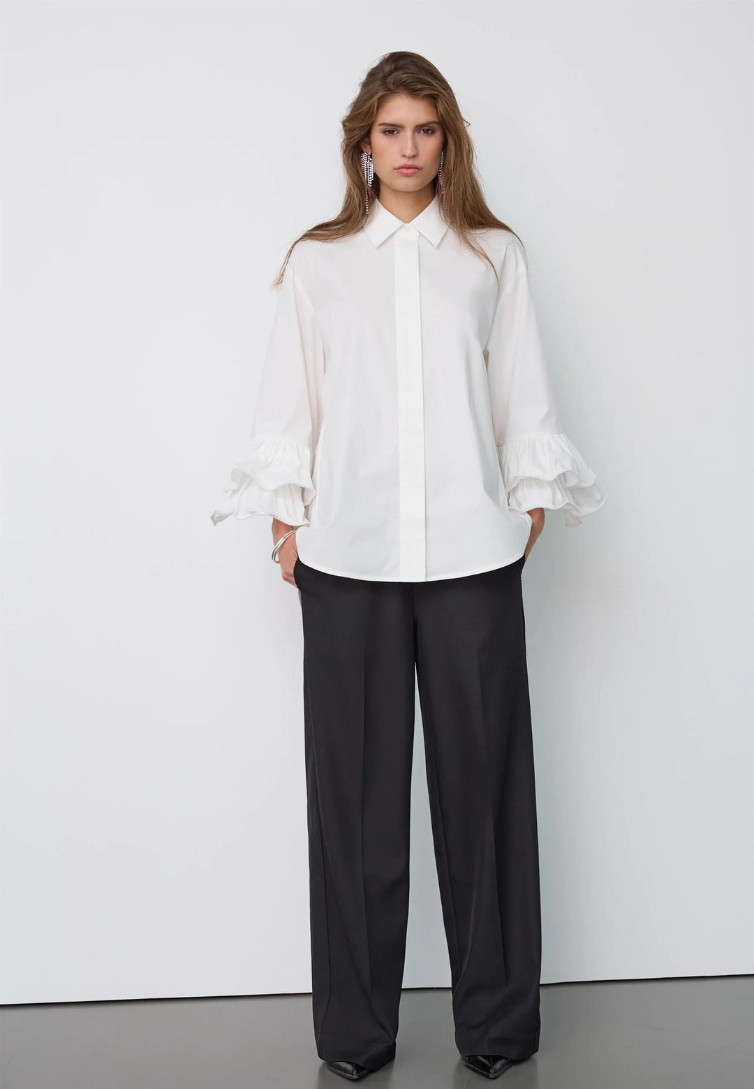HalenCC Flare Shirt White