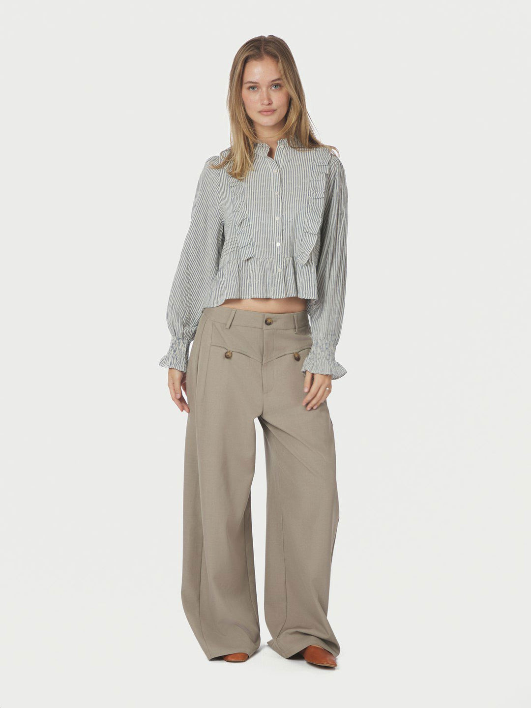 Petrine Stripe Blouse  Blue