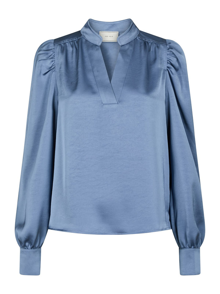Rosslyn Heavy Sateen Blouse  Smoke Blue