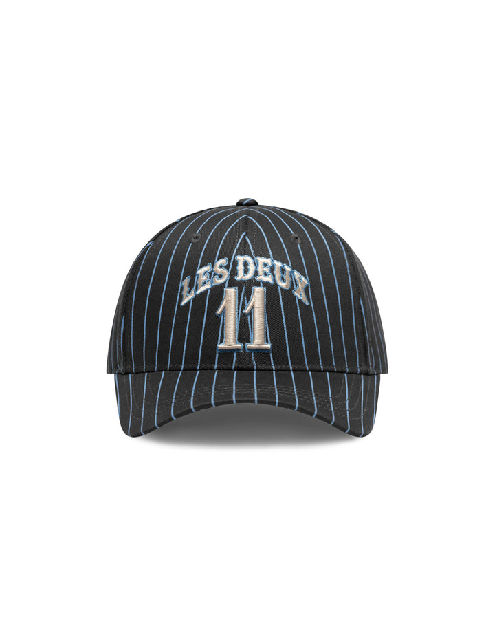 Blake W Pinstripe Baseball Cap  Raven Grey