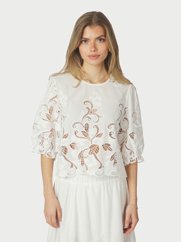 Fia Embroidery Blouse  White