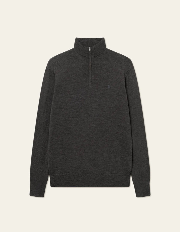 Greyson Half-Zip Merino Knit  Coffee Brown Melange